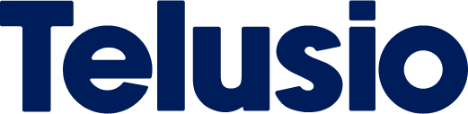 Logo Telusio, blauer Schriftzug