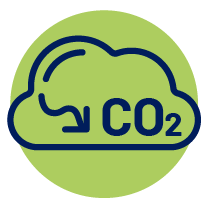 Icon for the reduction of CO2 emissions