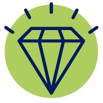 Icon eines Diamanten zur Visualisierung einer Idee